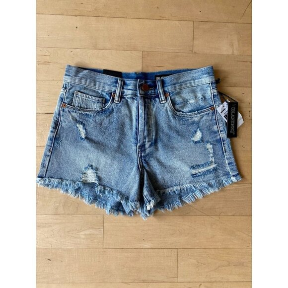 BLANK Nyc Bnwt Womens High Rise Jean Shorts Distressed "Hollyweird" - Picture 2 of 8